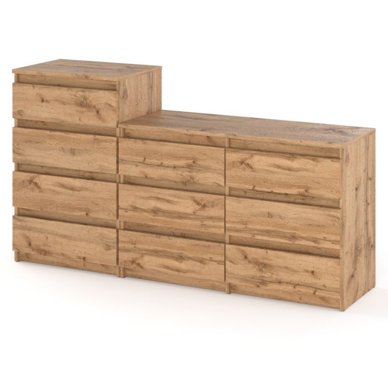 Komoda Hurtownia-Mebli Szuflady 10 Zestaw komód Hugo 64 160cm Dąb Wotan Dąb Wotan 160x33.5x92.5 cm 1szt.