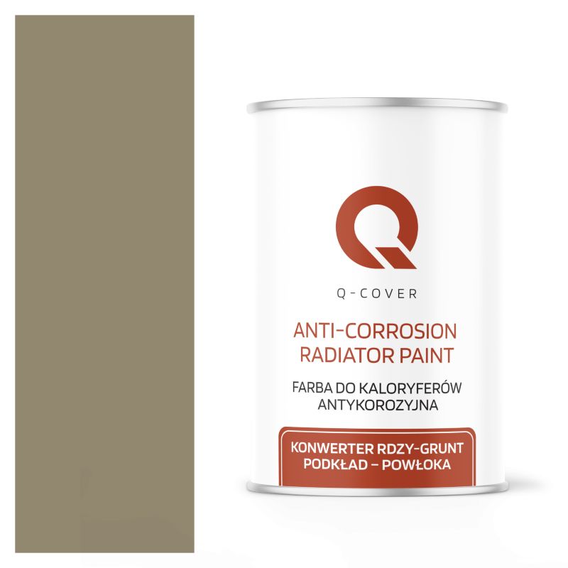 Farba do Kaloryferów Antykorozyjna Q-Cover Szaro-żółty RAL7034 Satyna 1L