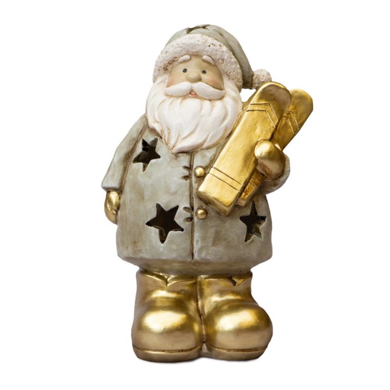 Figurka dekoracyjna Mikołaj z nartami, Solis Decor by Aleksandra Sobota, 20,5 cm, 1 szt.