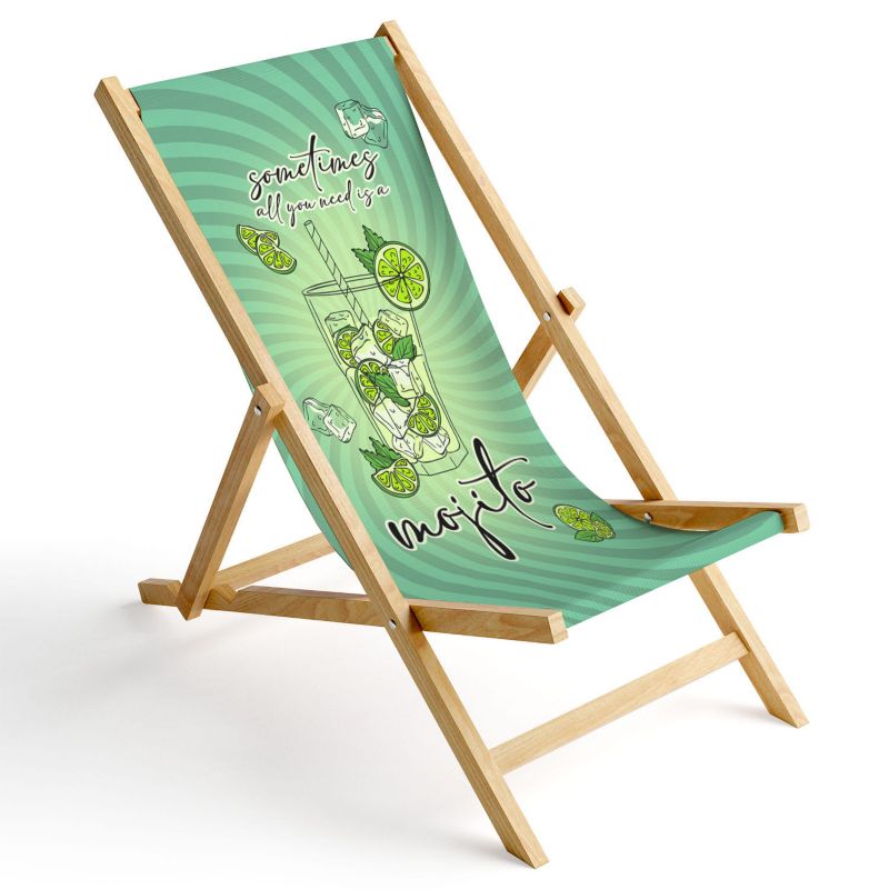 Leżak ogrodowy Ferocity drewniany składany Sometimes Mojito 1 szt.