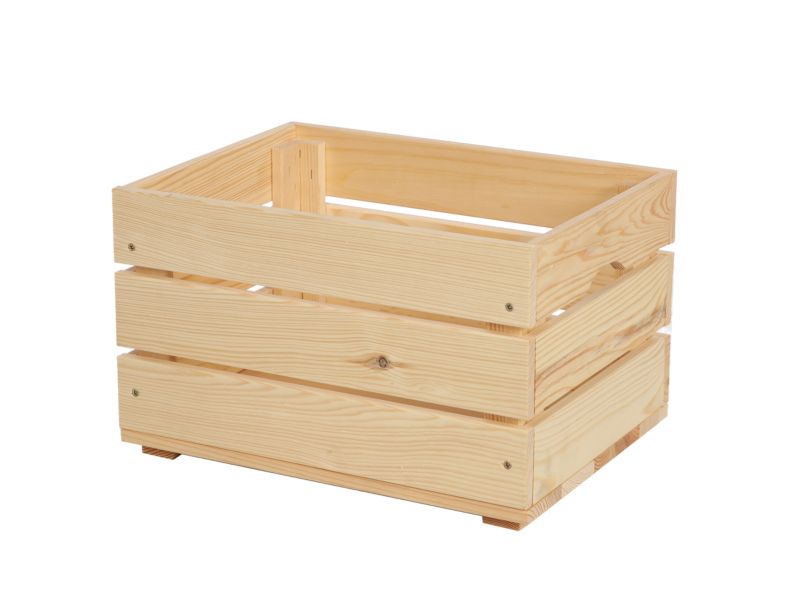 Skrzynka drewniana MODO24 z uchwytami na owoce i warzywa 40 x 30 cm naturalna 1 szt.