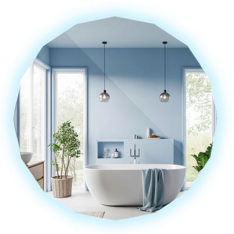 Lustro Podświetlane LED Tulup 100 x 100 cm Zimne Gotowe do montażu Modny kształt regularny 1 szt.