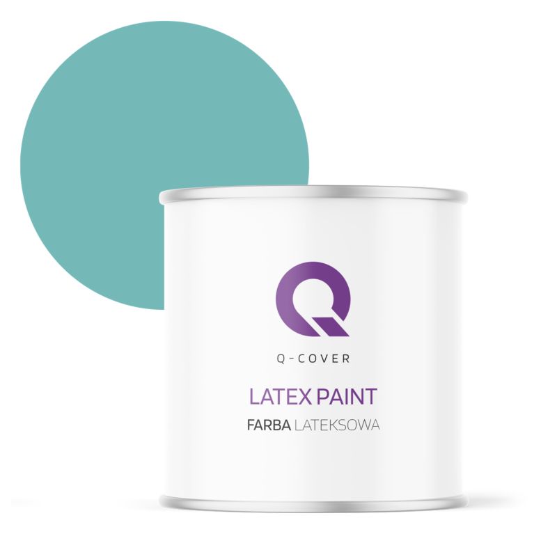 Farba Lateksowa Do Ścian i Sufitów Q-Cover Turkusowy H1441 Głęboki Mat 2L