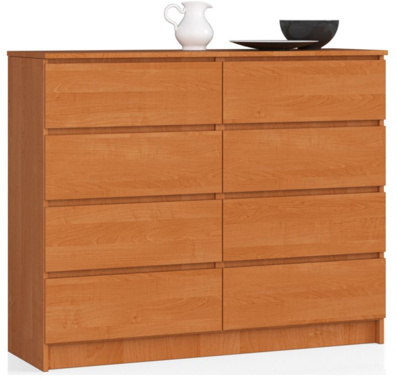 Komoda Akord K120 Olcha 120 cm 8 szuflad kolor Olcha mat 120x40x99 cm 1 szt.