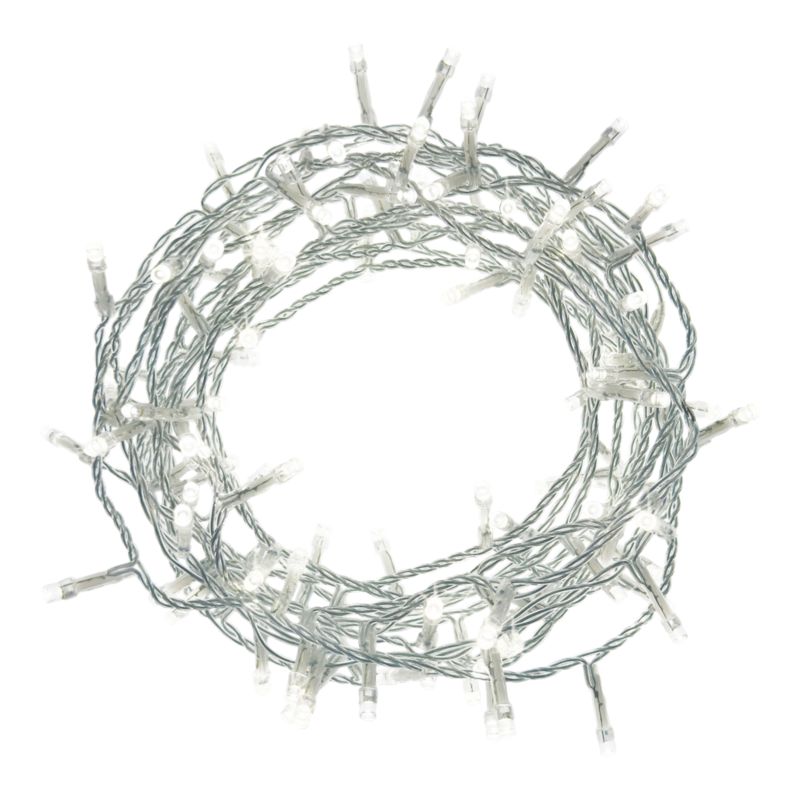 Lampki 120 LED łańcuch zimny biały przezroczysty kabel