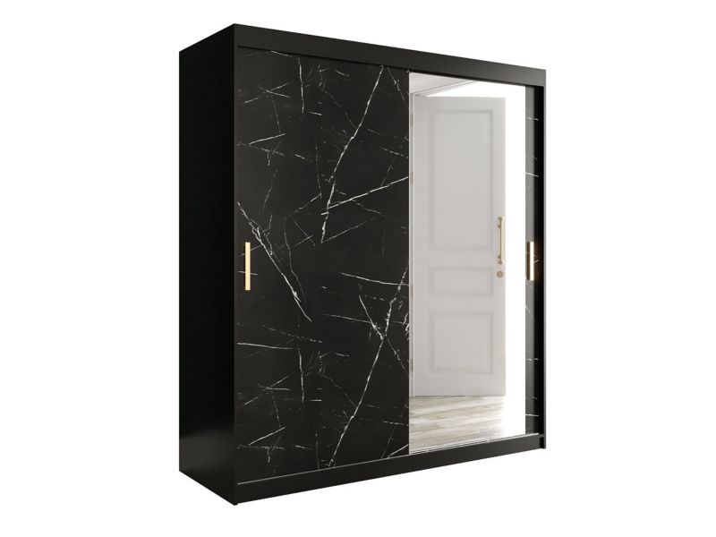 Szafa MIRJAN 24 Marmur T2 180 czarny mat / czarny marmur 1 szt.
