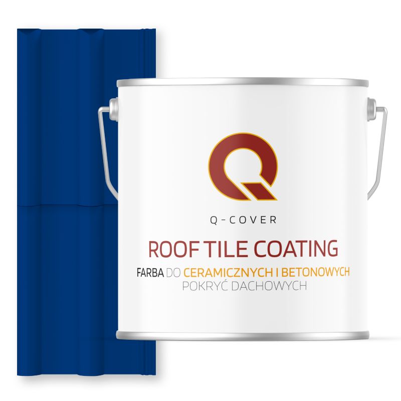 Farba do Dachów Ceramicznych i Betonowych Pokryć Dachowych Q-Cover Niebieski ultramarynowy RAL5002 Półmat 5L