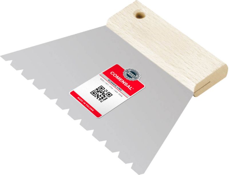 Szpachla Comensal trapezowa nierdzewna do kleju ząb B6