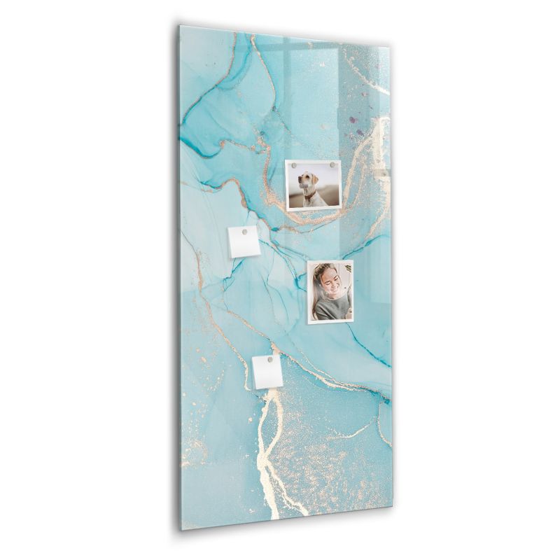 Szklana tablica magnetyczna Wallfluent 60x120 cm Ozdobny marmur Czarny marker 1 szt.