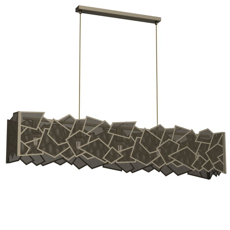 Lampa wisząca Luminex Camo tytanowe złoto wym: 110 x 12 x 20,5 cm 5xE27 x 15W 1 szt.