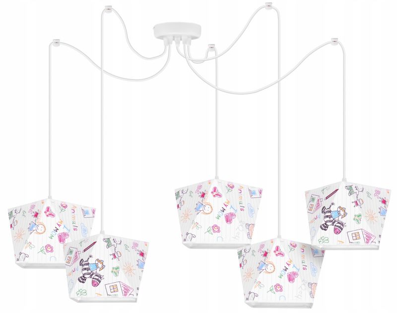 Lampa sufitowa wisząca Light Home LH Spider 5x E27 60W biały 1szt.