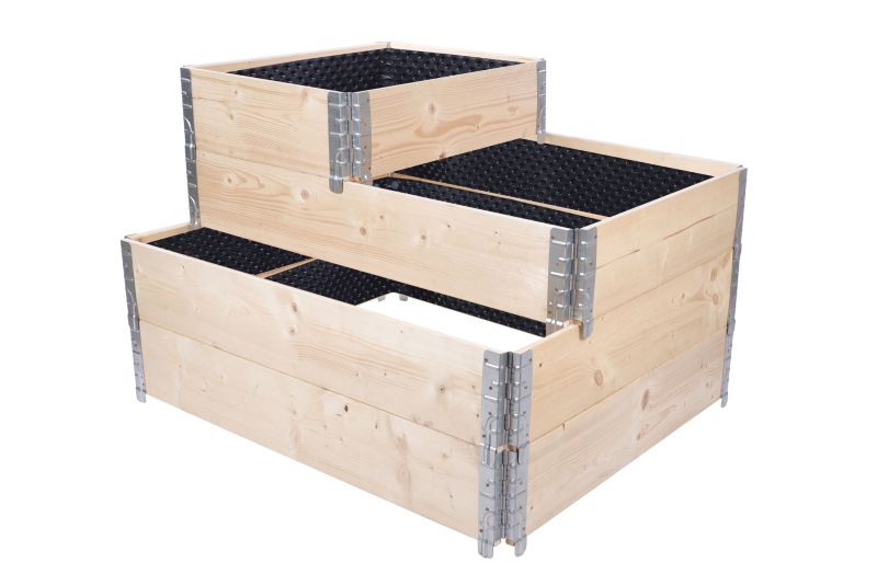 Skrzynia na warzywa MODO24 60x120x100 cm impregnowane przezroczyste drewno 1 szt. z folią kubełkową 1 szt.