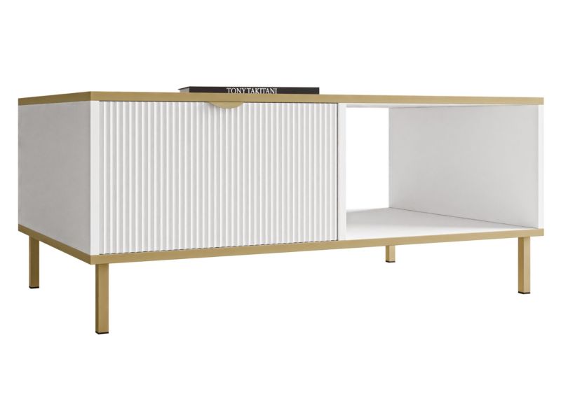 Stolik kawowy MIRJAN 24 Werkoz biały + złoty 1 szt.