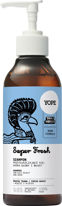 YOPE Szampon Do Włosów Przetłuszczających Się Świeża Trawa 300ml
