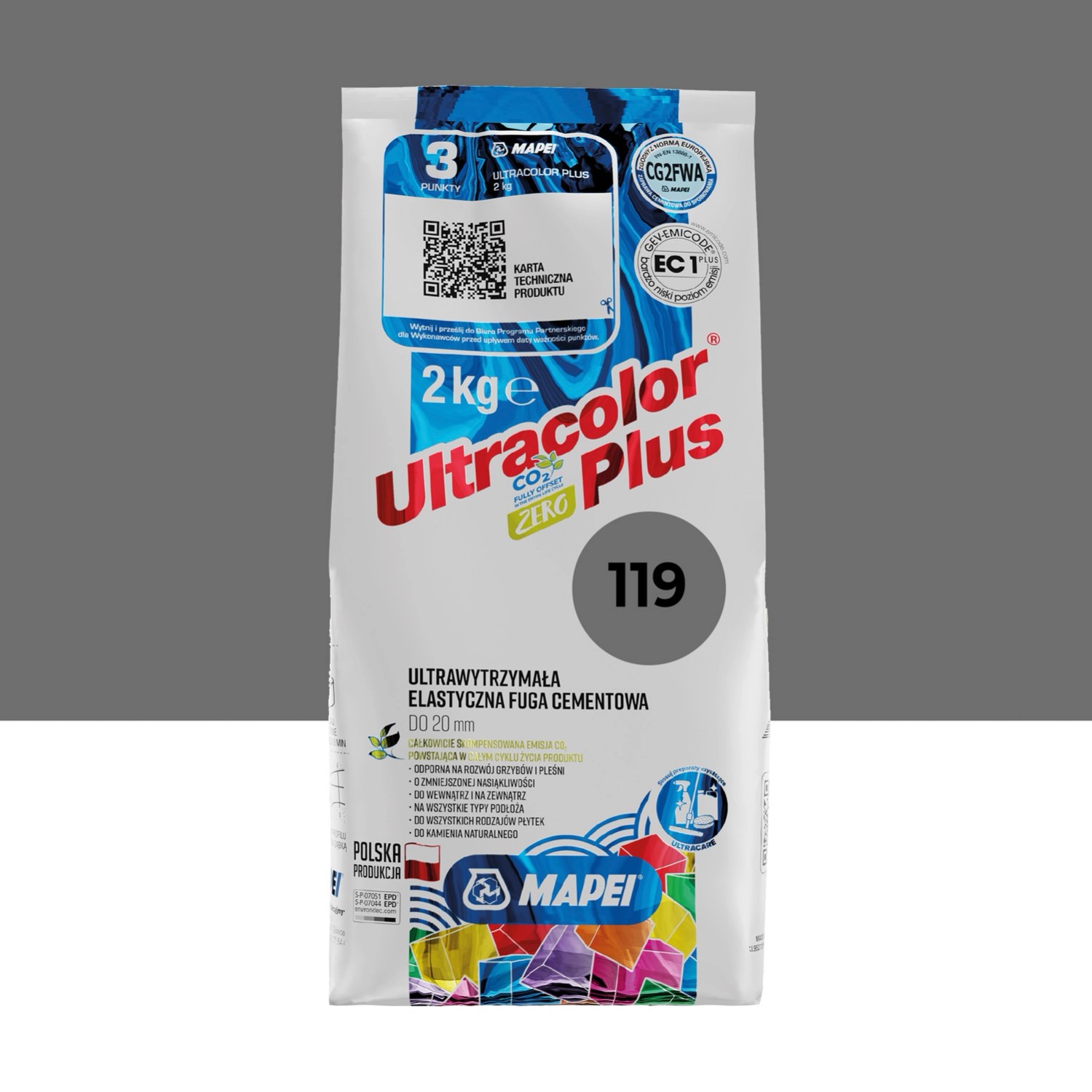 Mapei Fuga elastyczna Ultra Color 119 londyński szary 2 kg