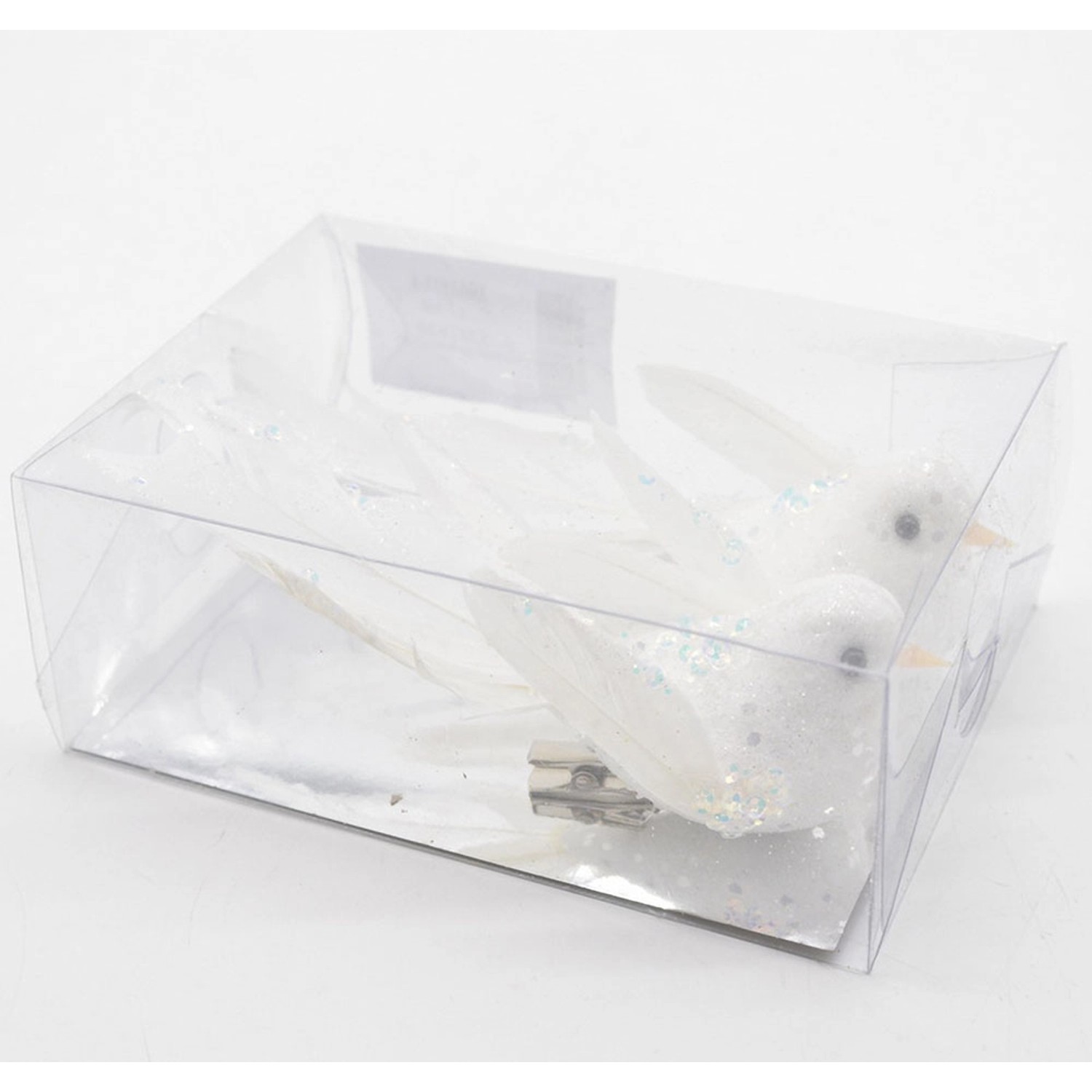 Ptaszki na klipsie białe wys. 12 cm - 2 szt.