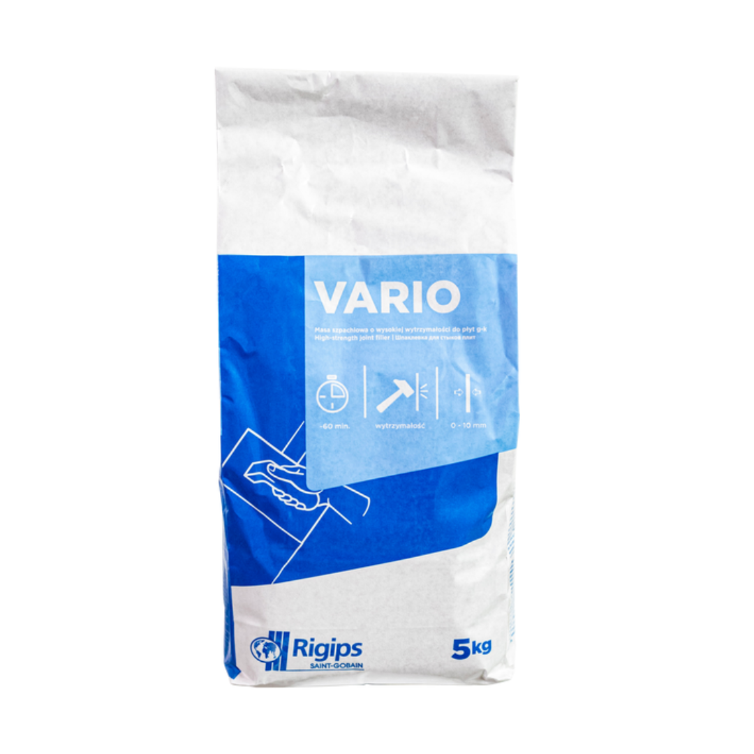 RIGIPS POLIMEROWA MASA SZPACHLOWA NA BAZIE GIPSU DO PŁYT G-K VARIO 5KG