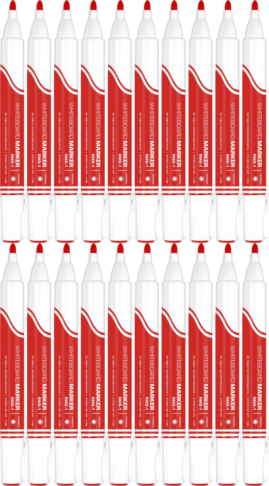 20x Marker suchościeralny Rystor RMS-1, okrągła, 4mm, czerwony