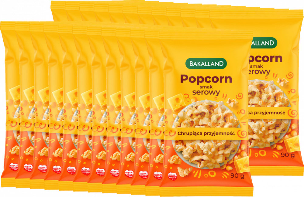 24x Popcorn Bakalland, serowy, do mikrofalówki, 90g