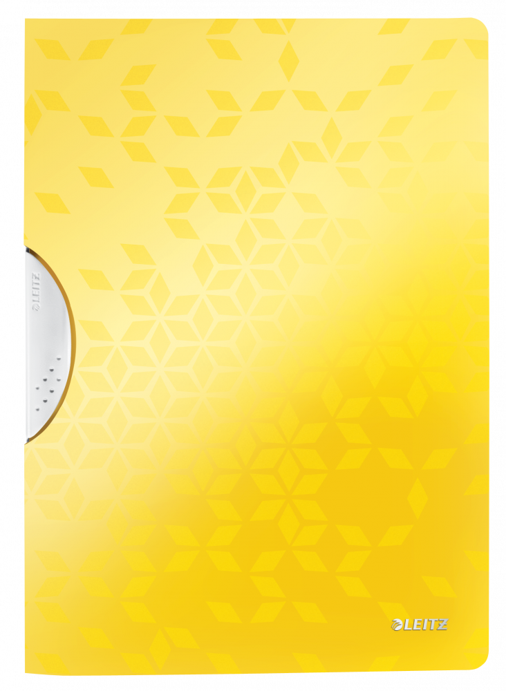Skoroszyt plastikowy z klipsem Leitz Wow ColorClip, A4, do 30 kartek, żółty