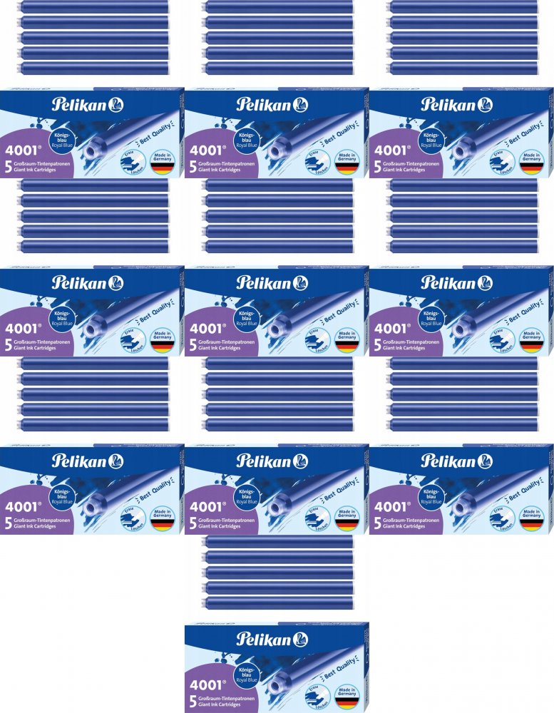 10x Naboje atramentowe długie Pelikan 4001, 5 sztuk, niebieski