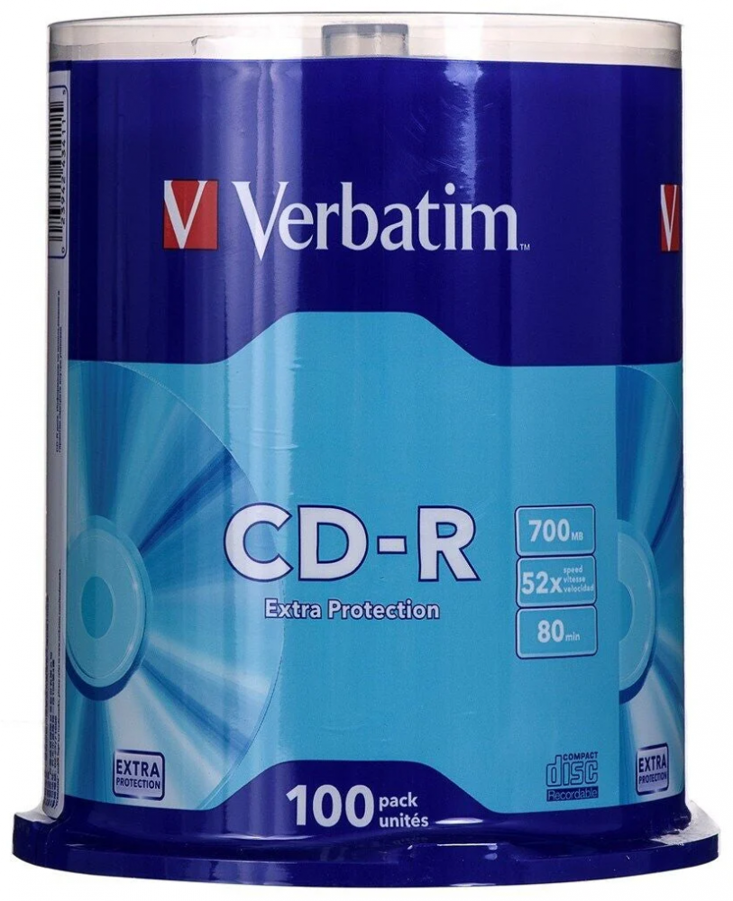Płyta CD-R Verbatim, 700MB, szpindel, 100 sztuk