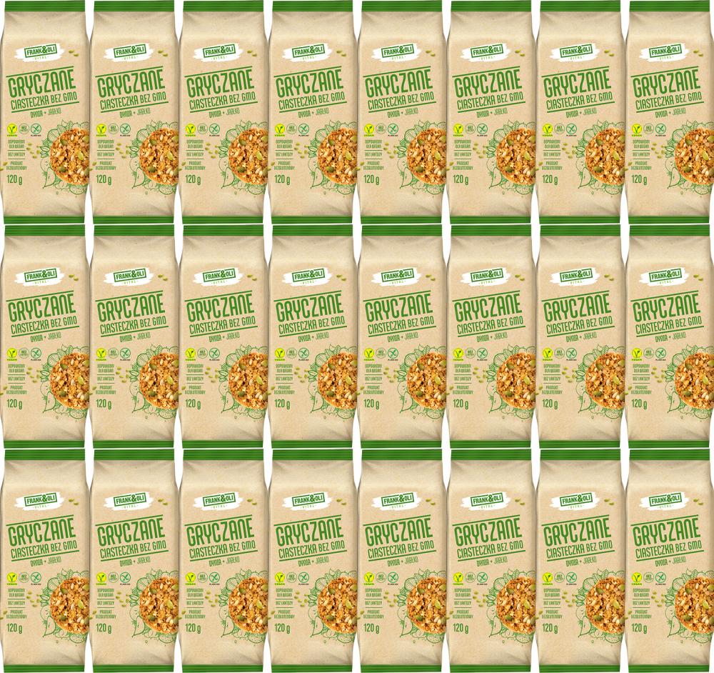 24x Ciasteczka gryczane Frank&Oli, dynia z jabłkiem, 120 g