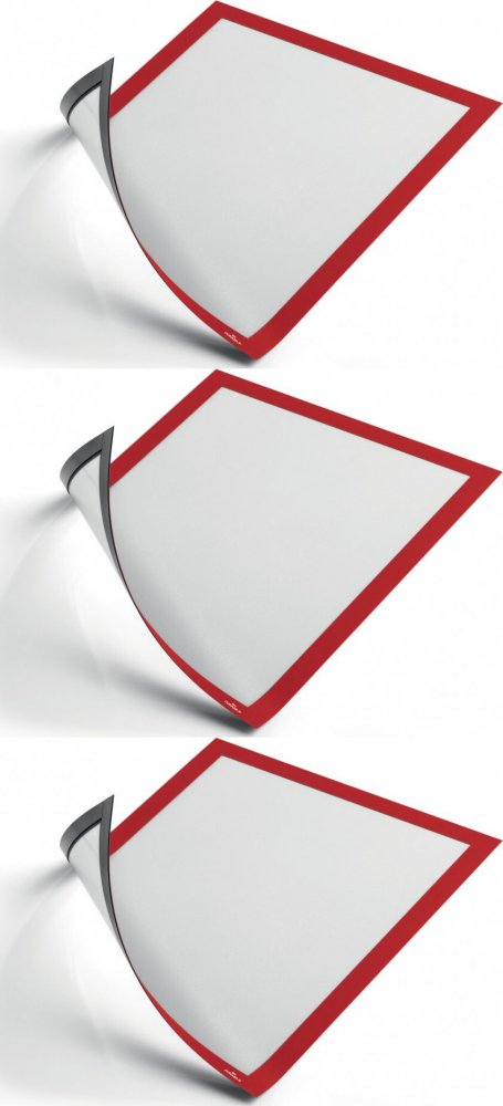 3x Ramka magnetyczna Durable Duraframe Magnetic, A4, 5 sztuk, czerwony