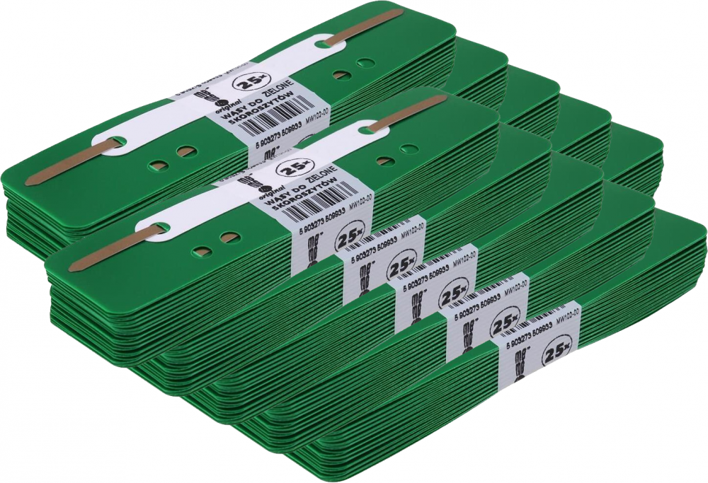 10x Wąsy skoroszytowe MemoBe, 25 sztuk, zielony