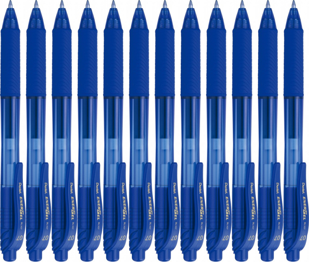12x Pióro kulkowe automatyczne Pentel, EnerGel BL-107, 0.7mm, niebieski