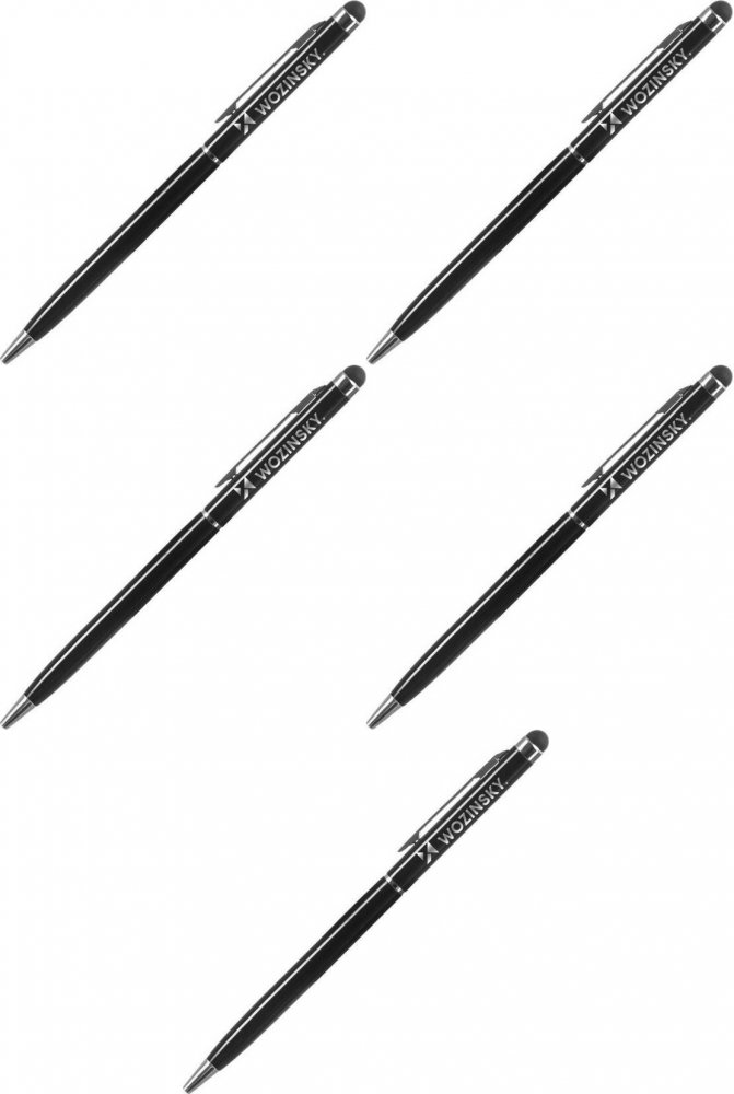 5x Długopis z rysikiem do smartfonów i tabletów Wozinsky, czarny