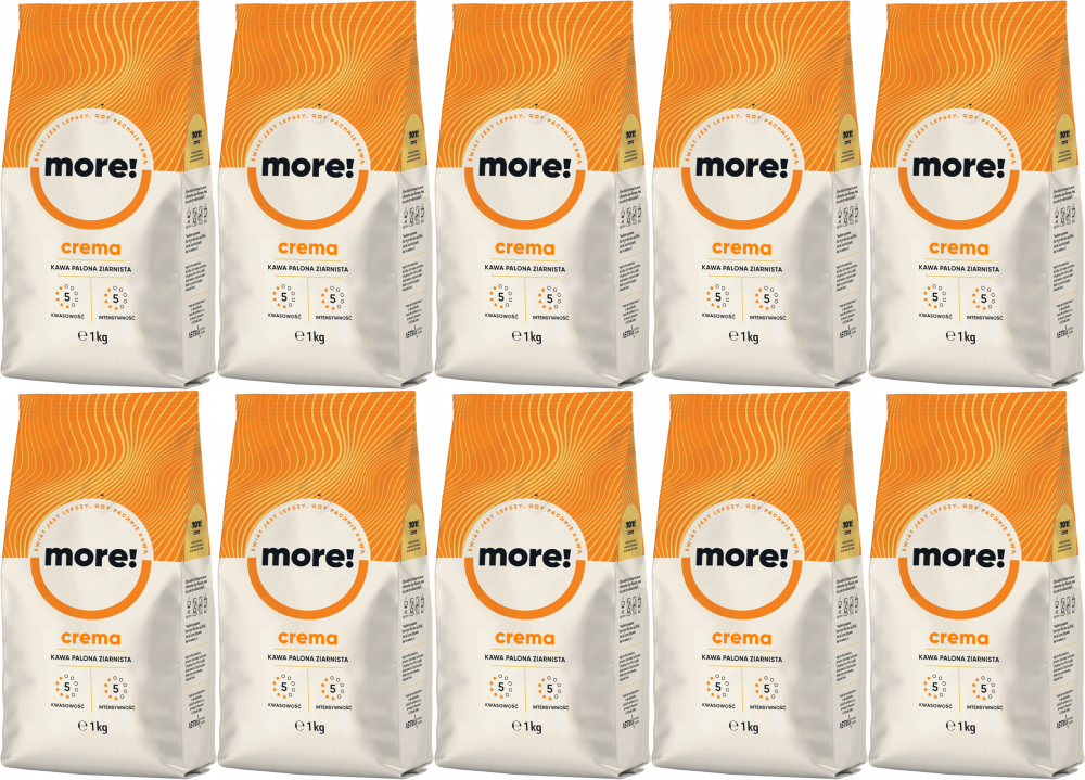 10x Kawa ziarnista Astra More Crema, 1kg
