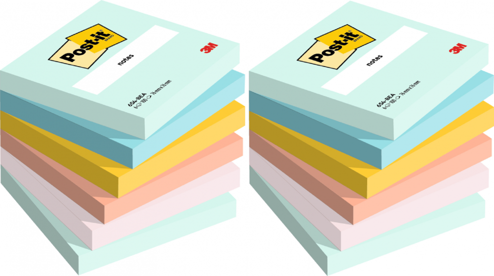 2x Karteczki samoprzylepne Post-it Paleta Marzycielska, 76x76mm, 6x100 karteczek, pastelowy