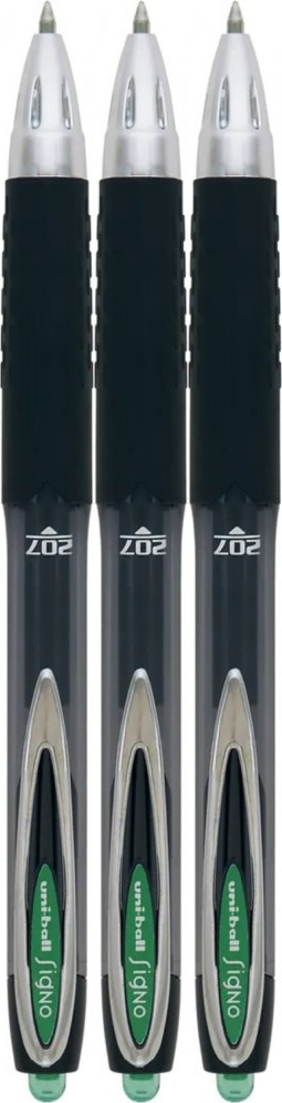 3x Długopis żelowy Uni, Uni-ball Signo UMN-207, 0.7mm, zielony