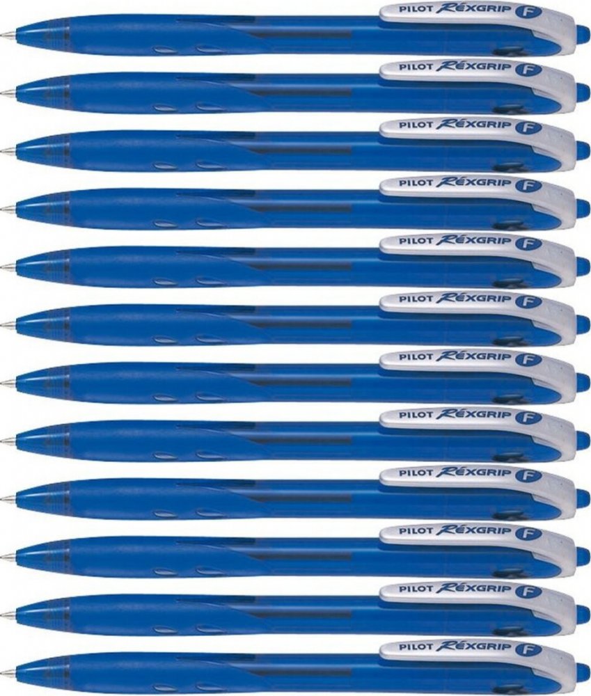 12x Długopis automatyczny Pilot, Rexgrip F, 0.21mm, niebieski