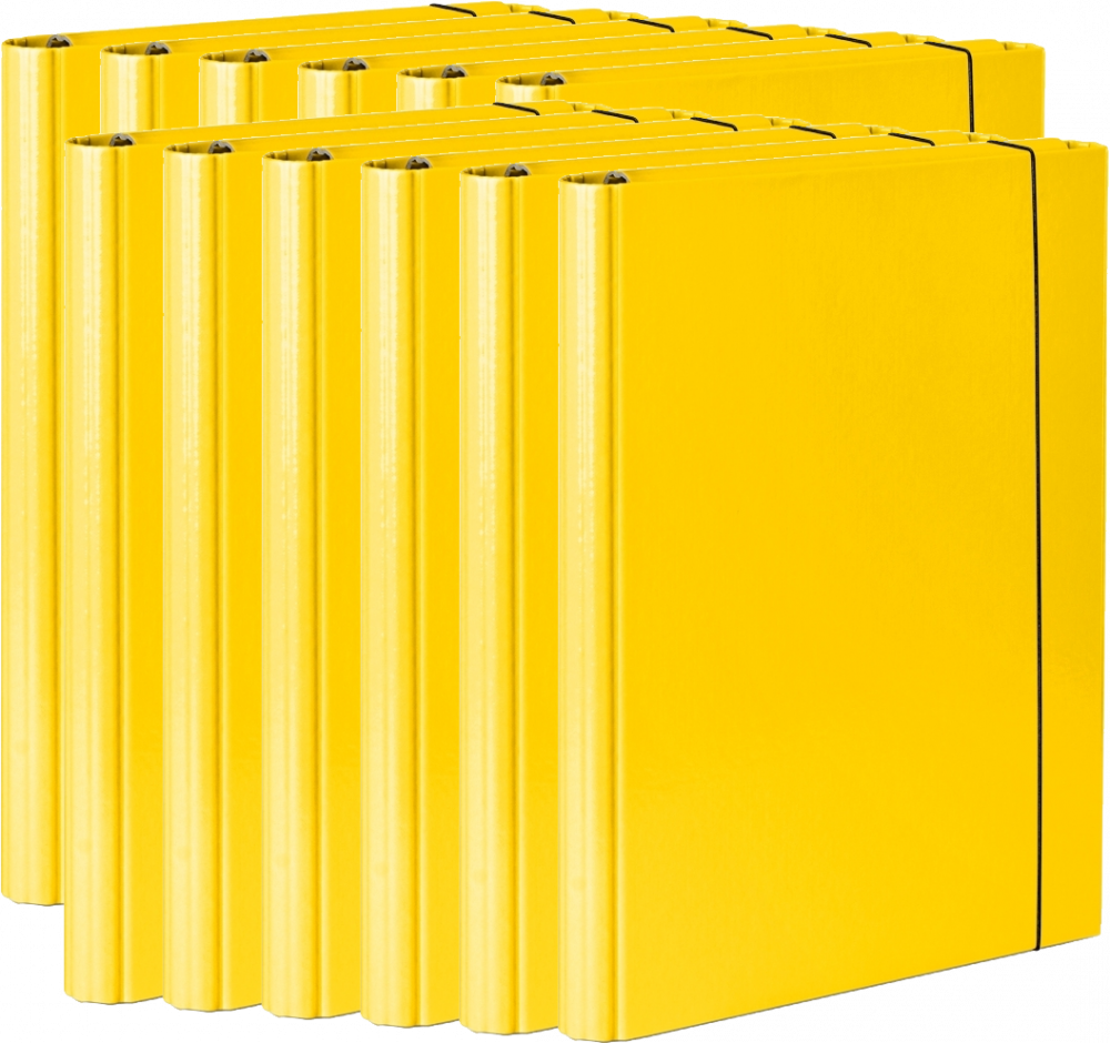12x Teczka skrzydłowa z gumką VauPe, A4, 40mm, żółty