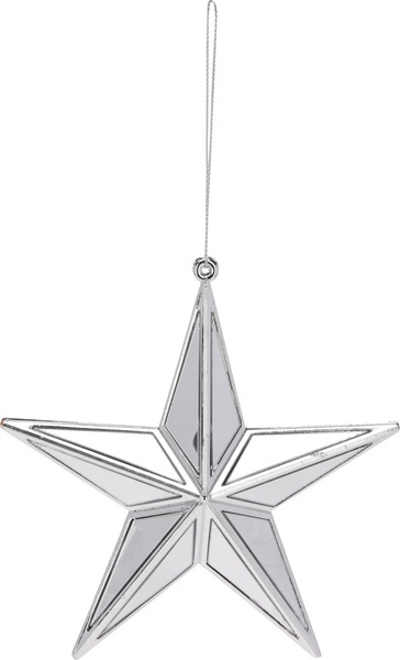 Zawieszka akryl gwiazda, lustro srebrna 13x14 cm