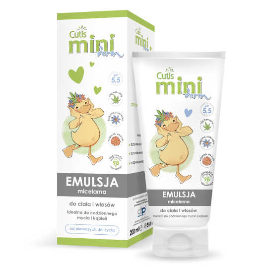 Cutis mini derm - emulsja micelarna do ciała i włosów, 200 ml
