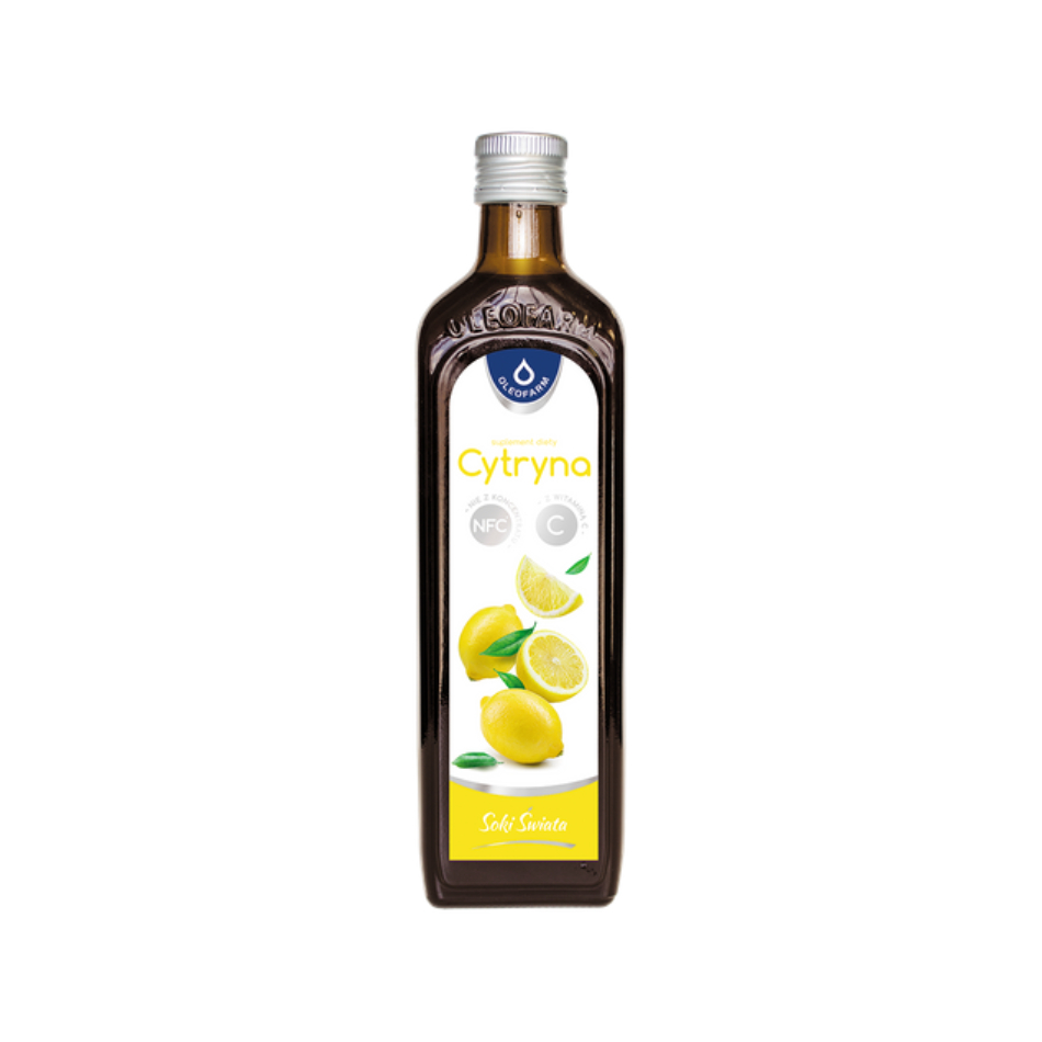 Oleofarm, cytryna z witaminą c, sok, 490 ml