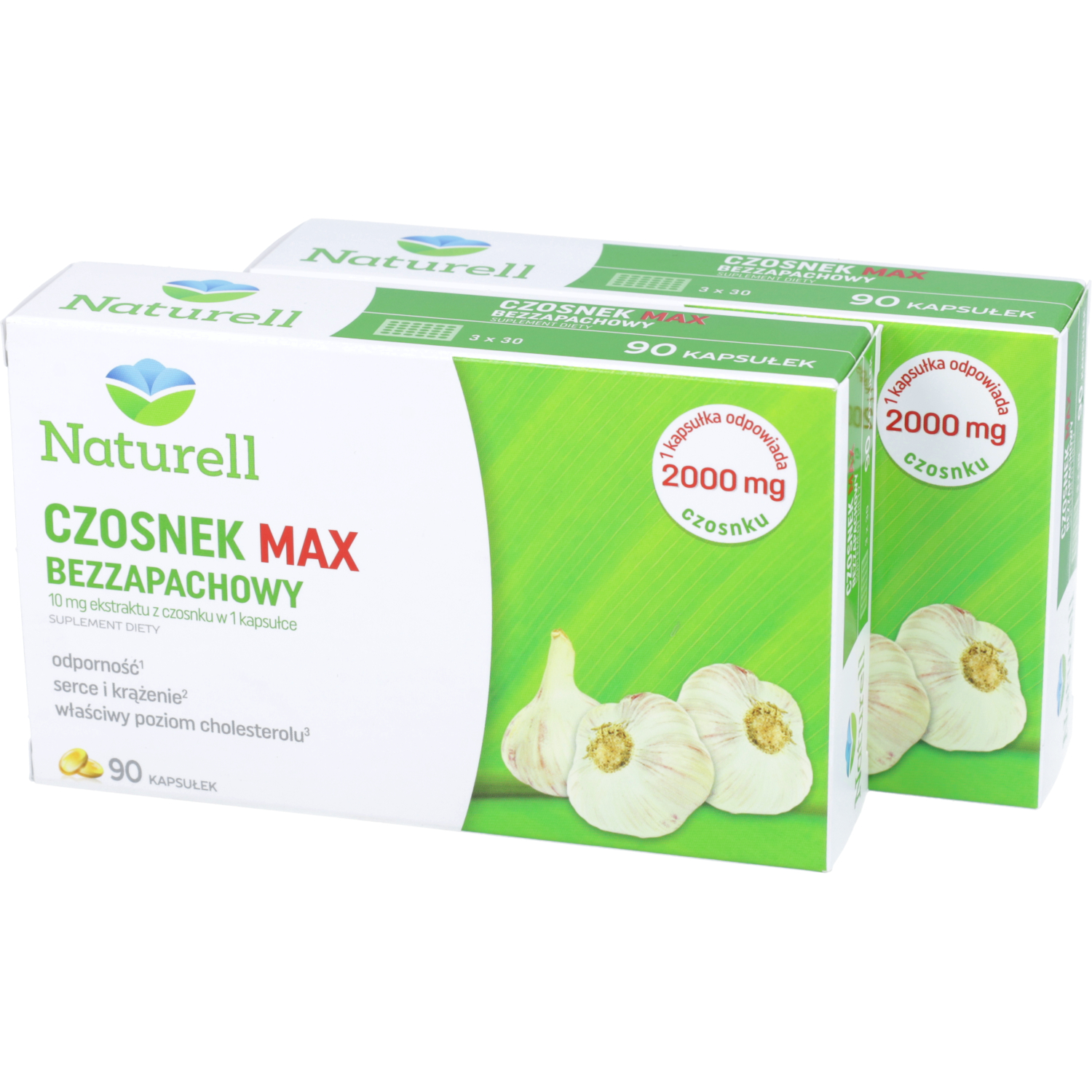 Zestaw: 2 x naturell czosnek max bezzapachowy, 90 kapsułek