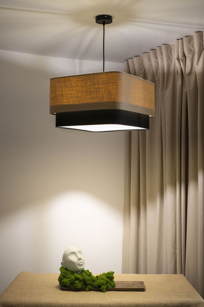 BPS Koncept Kwadro duo lampa wisząca 1x60 W czarna-beżowa KWD-005