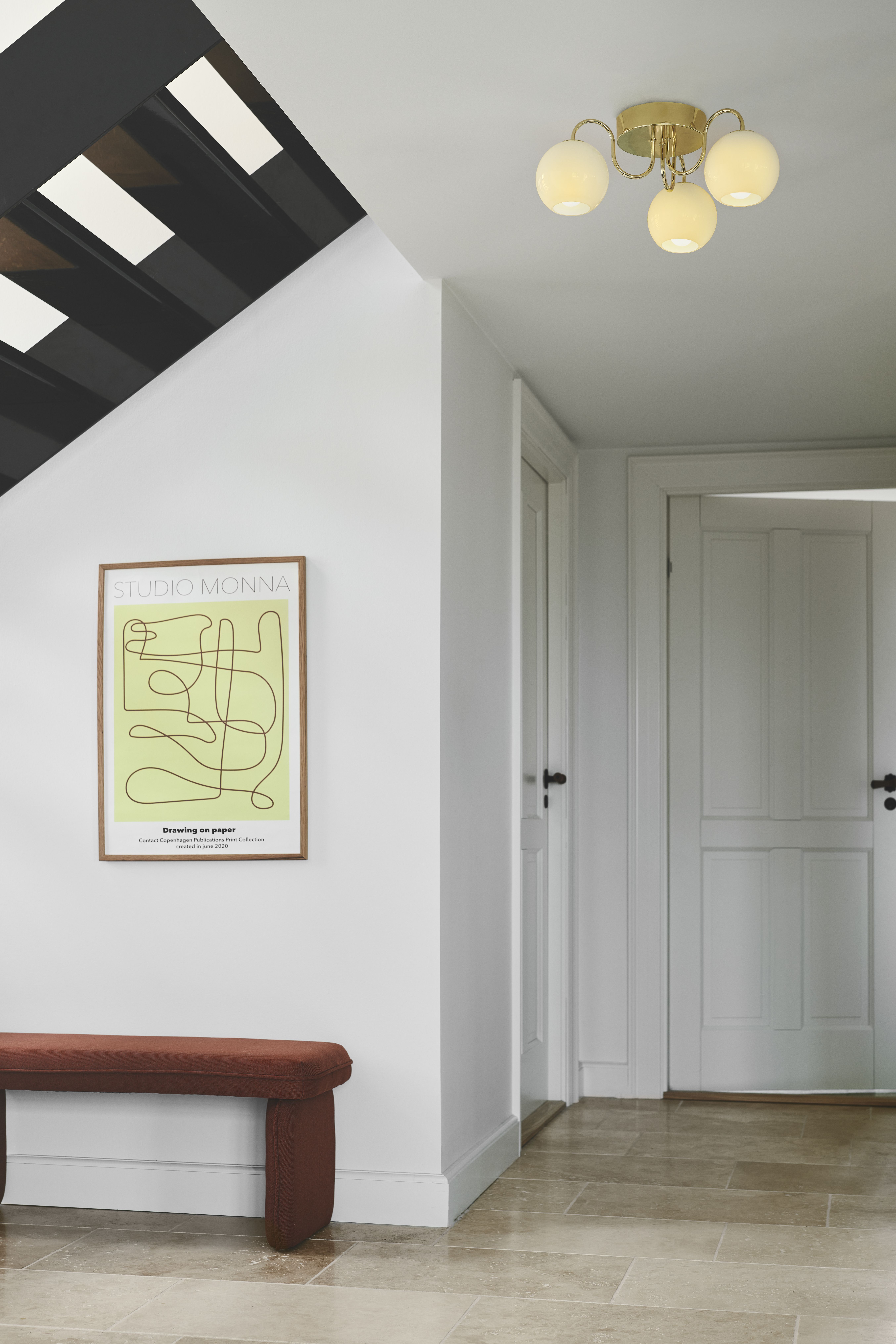 Nordlux Franca lampa podsufitowa 3x40 W biała-mosiądz 2312506035