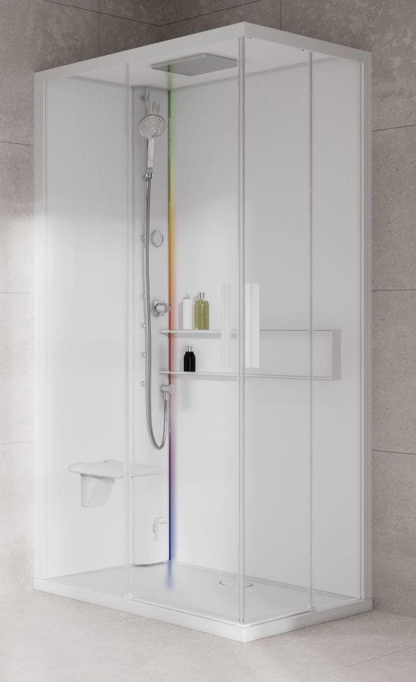 Novellini Glax 2 2.0 A kabina z hydromasażem 100x80 cm lewa parowa z brodzikiem total biała G22A108SM5-1UU