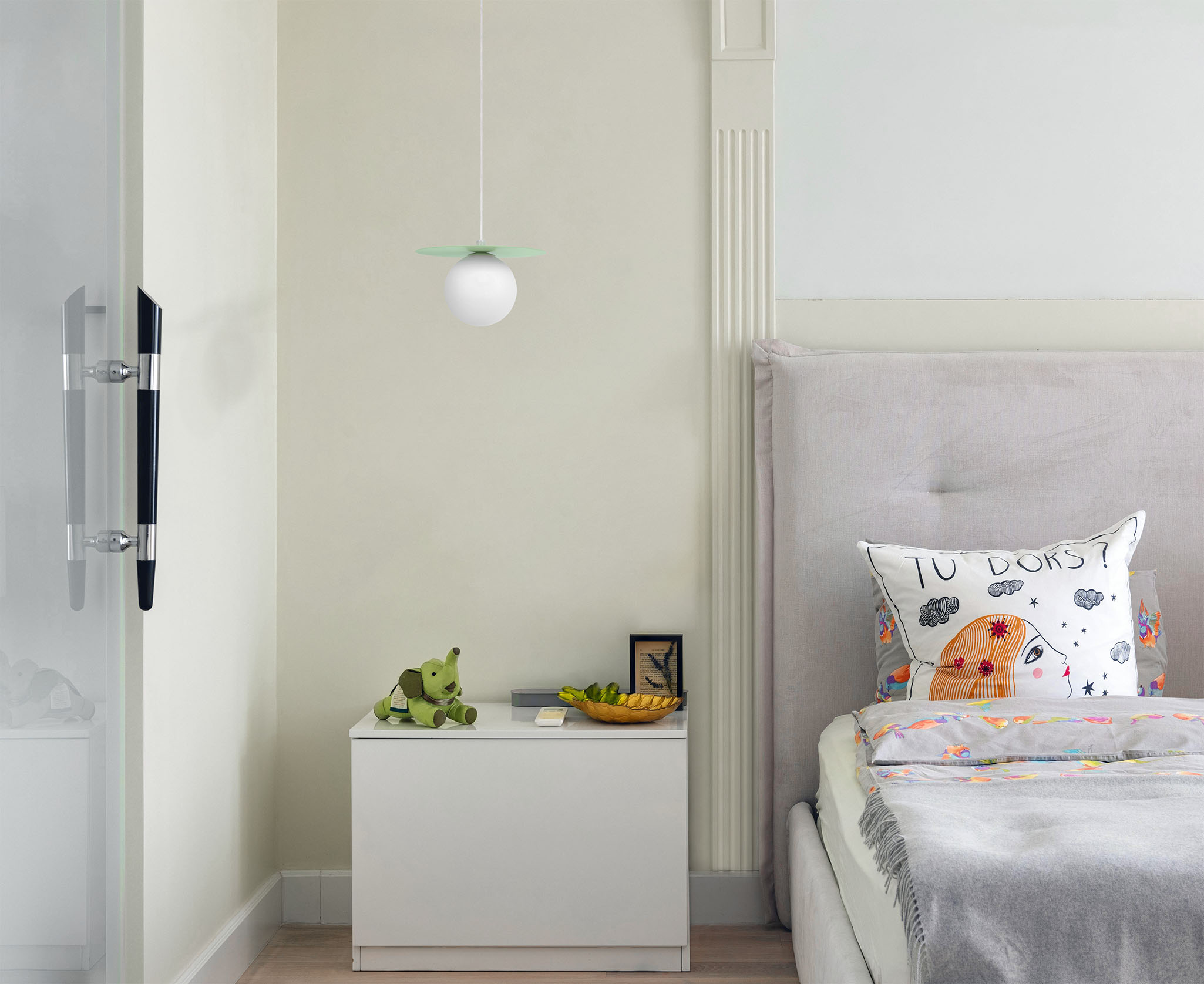 Kaja Robin lampa wisząca 1x60 W biała-miętowa K-5450