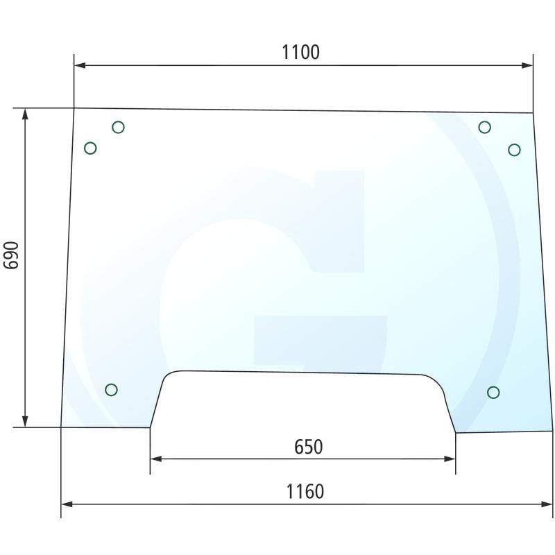 Szyba przednia John Deere 3100 Renault 58-32 Ceres RT6005028923