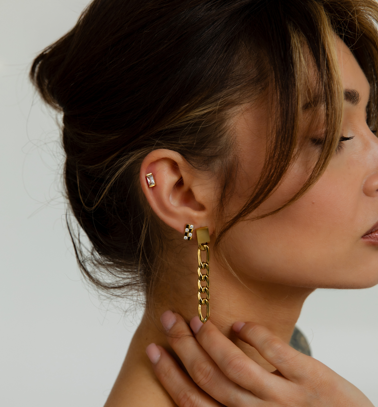 Zestaw złotych kolczyków Z0492