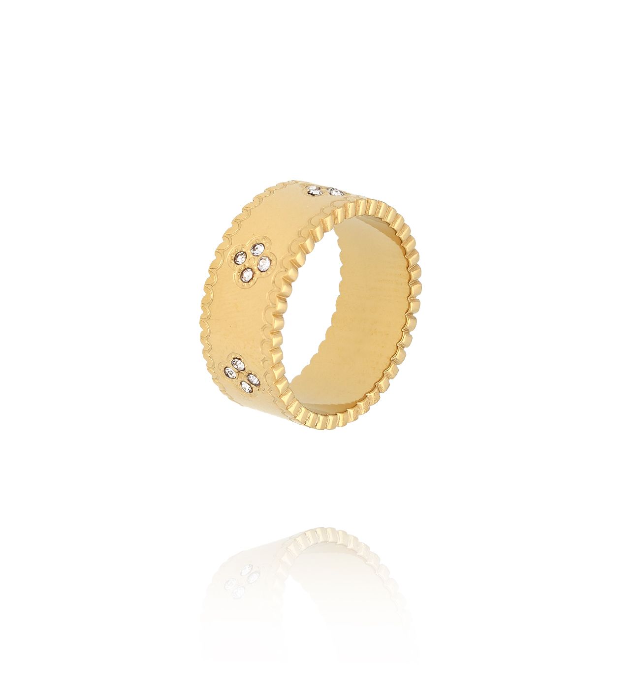 Obrączka złota z koniczynkami PSY0091 - By Dziubeka