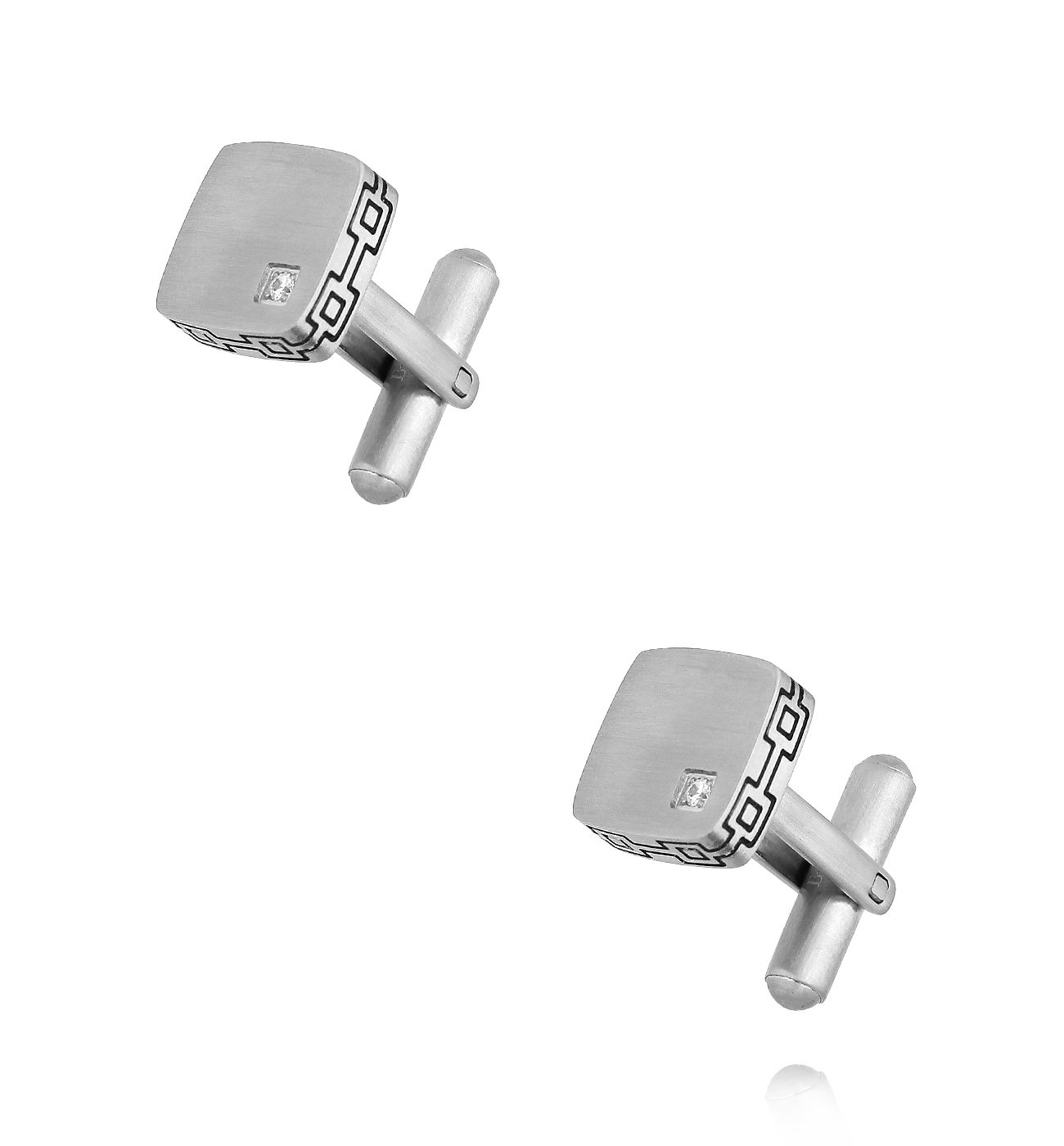 Spinki do mankietów prostokątne srebrne SMITC0010 - By Dziubeka