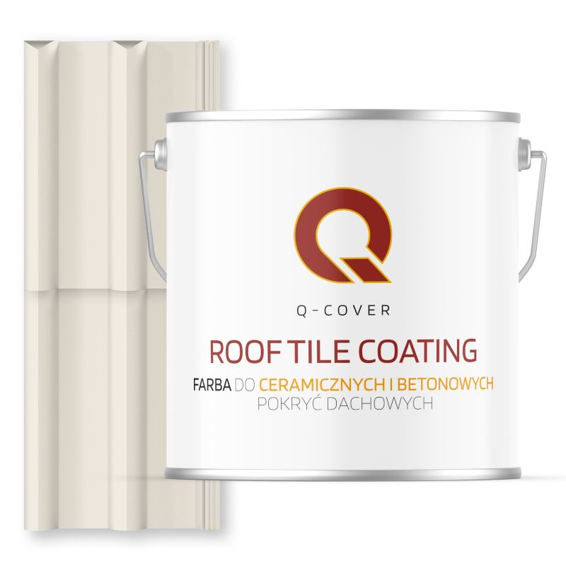 Farba do Dachów Ceramicznych i Betonowych Pokryć Dachowych Q-Cover Biały alpejski RAL9010 Półmat 5L
