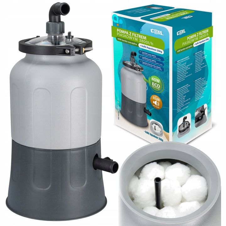 Pompa filtr do basenu piaskowa 3800l/h Coil oszczędna tylko 40W cicha 1szt